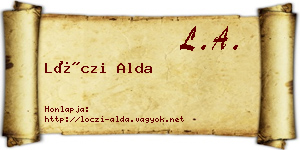 Lóczi Alda névjegykártya